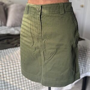L.L Bean Vintage Khaki Green Cargo Skirt